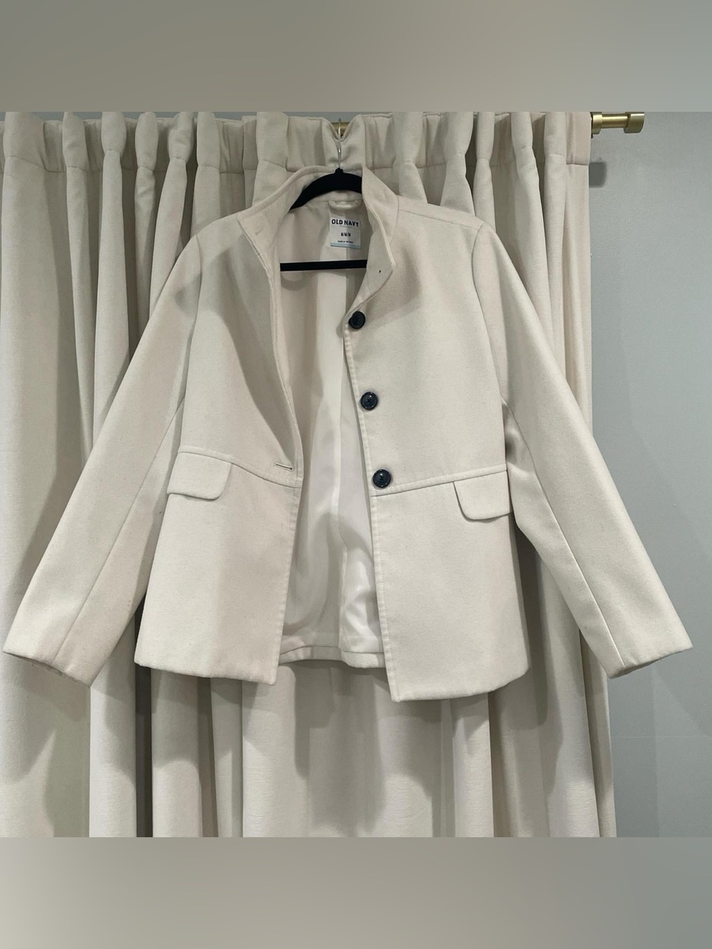 Old Navy Cream Button-Front Blazer Jacket